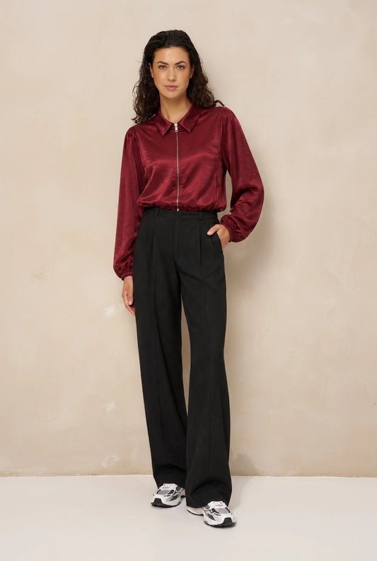 lofty manner Jacket Kairi - Satin Bomber | Burgundy