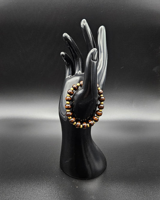 Hannah Collection - Armband Dunkelbraun & Matt Gold ✨ Hand Made Modeschmuck