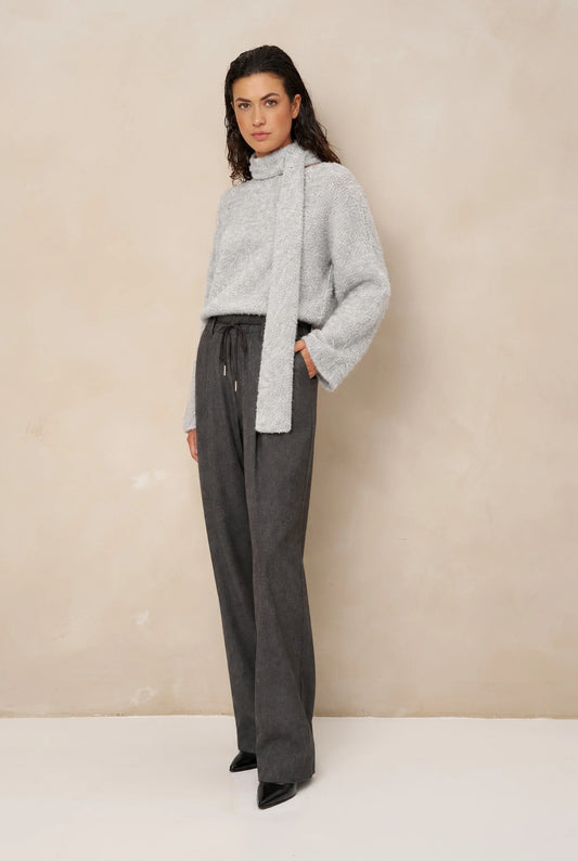lofty manner Jumper Kira - Relaxed Knit | Light Grey Melange