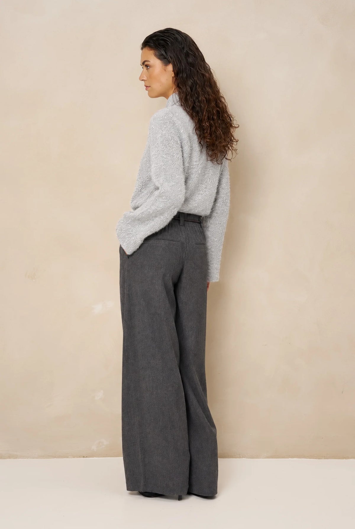 lofty manner Jumper Kira - Relaxed Knit | Light Grey Melange