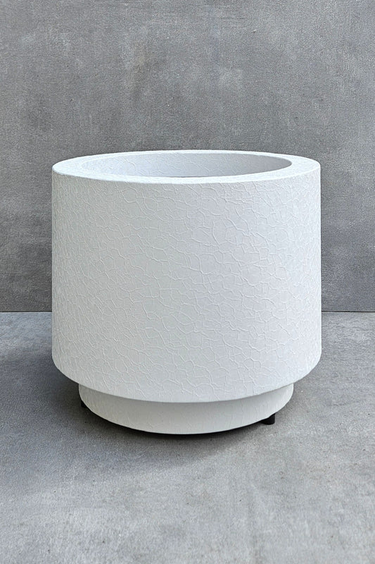 boi! Pflanzgefäß weiß – Modernes Metall Design, 28cm Ø (ohne Deko)