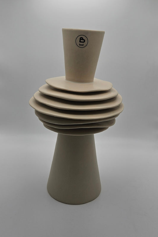 boi! Deko-Vase – Runde Keramik Vase in Ivory matt für einzelne Blumengebinde