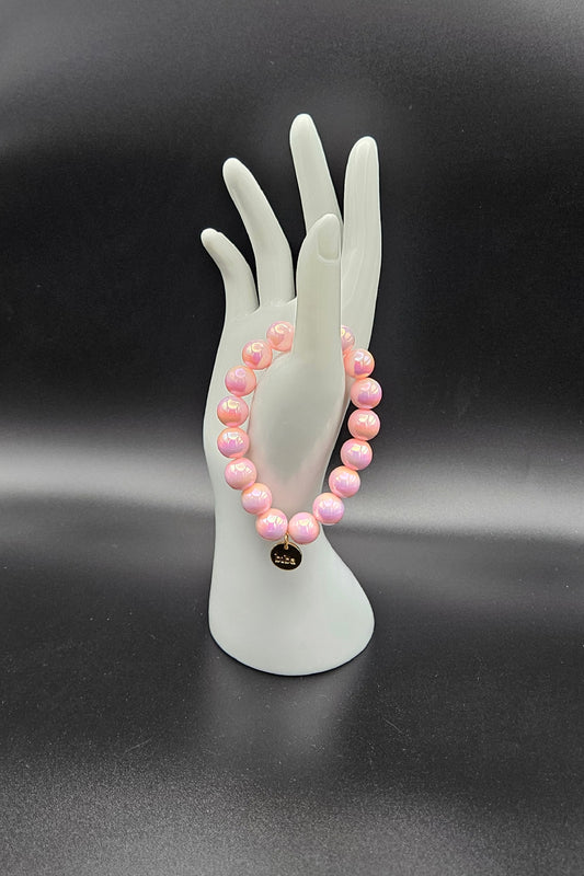 biba Traumperlen Armband rosa glänzend – Sommer-Highlight | Medium