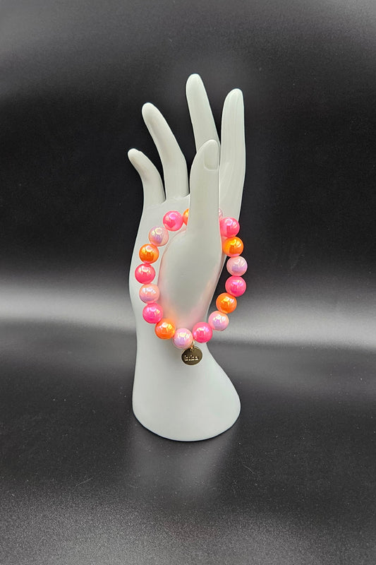 biba Traumperlen Armband OrangeRosa – Summer Feeling | Medium