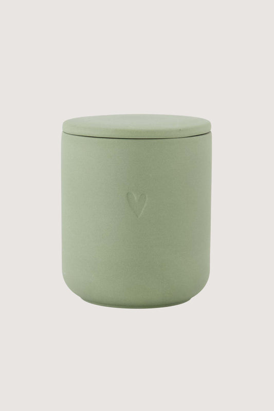Zusss Duftkerze "Herz" aus Keramik | Grün
