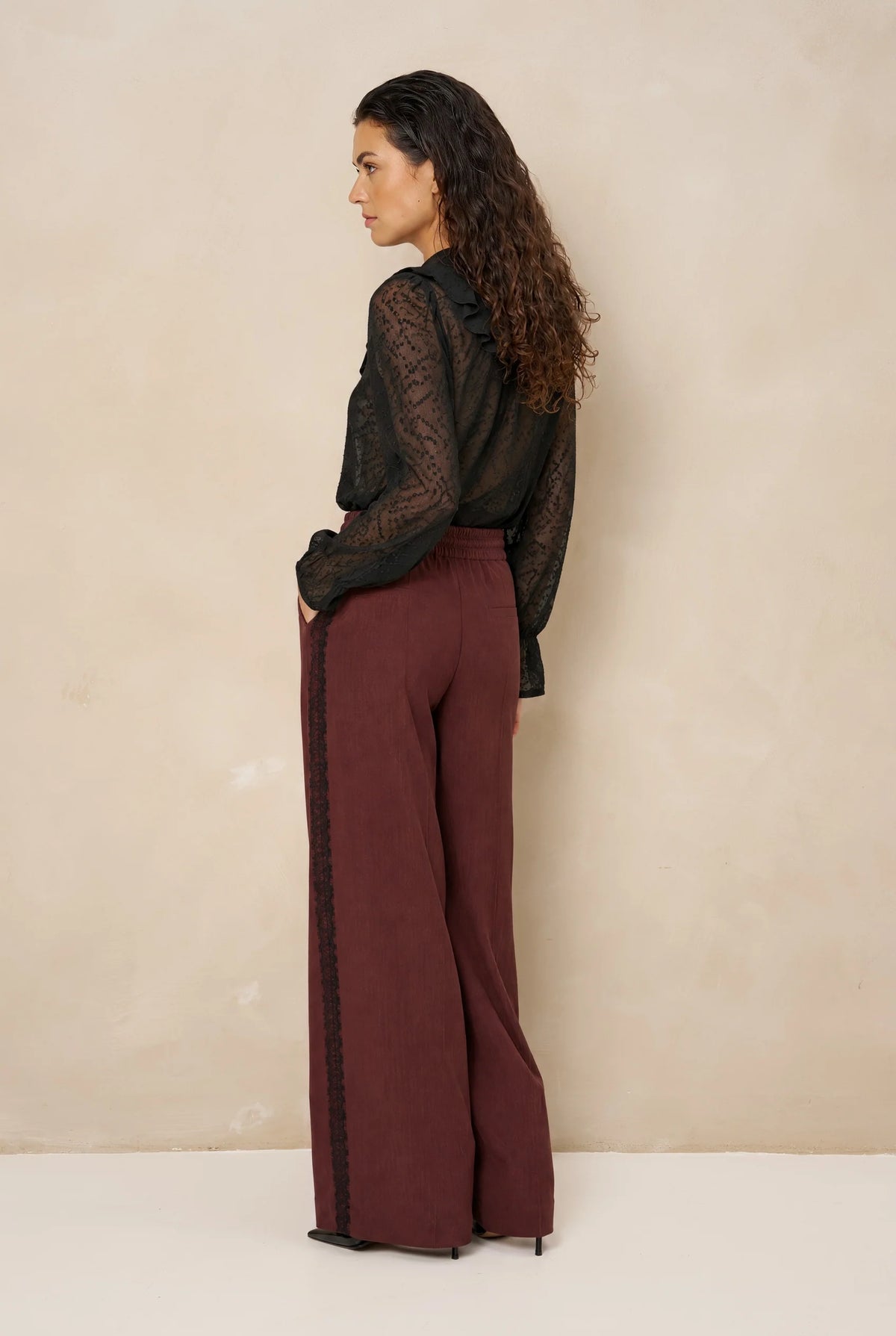 lofty manner Bluse Kio - Boho Ruffle | Black