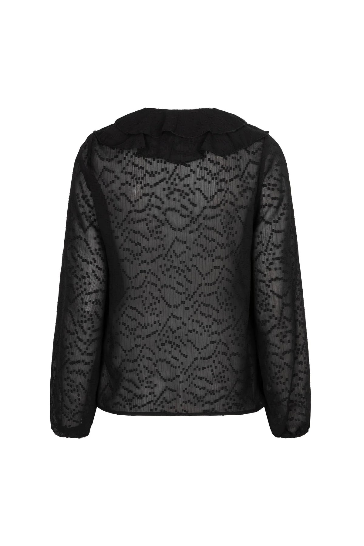lofty manner Bluse Kio - Boho Ruffle | Black