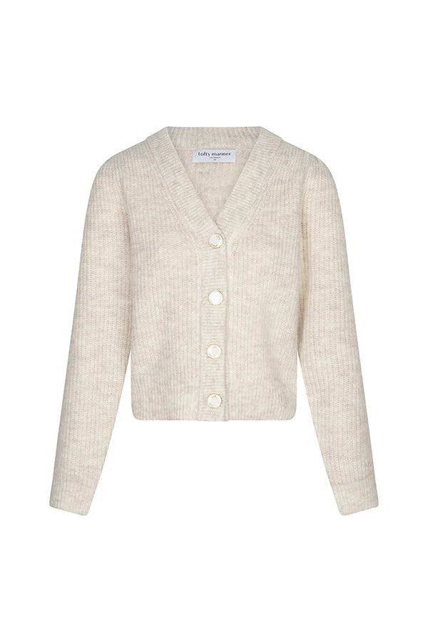 lofty manner Cardigan Lily - Classic V-Neck | Cream