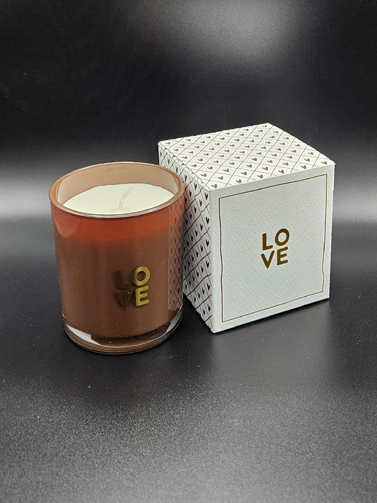 Braune Duftkerze LOVE von Zusss – stilvolles Kerzenglas 🕯
