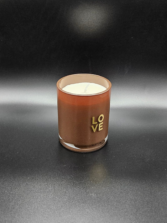 Braune Duftkerze LOVE von Zusss – stilvolles Kerzenglas 🕯