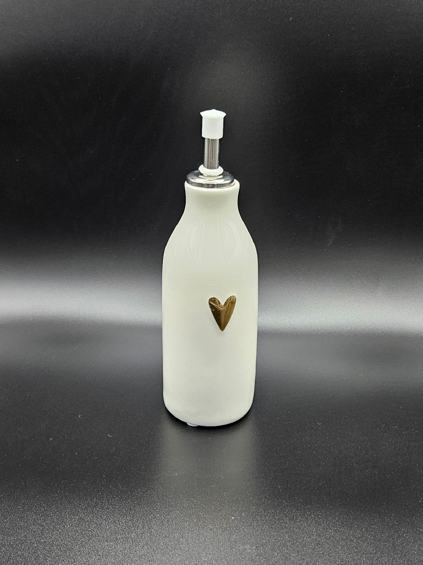 Keramik Öl-/Essig-Spender mit goldenem Herz von Zusss 💛 – stilvoll servieren