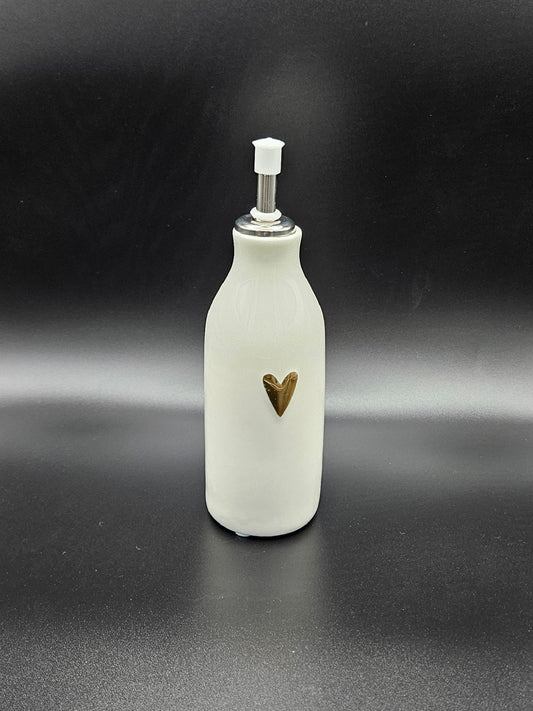 Keramik Öl-/Essig-Spender mit goldenem Herz von Zusss 💛 – stilvoll servieren