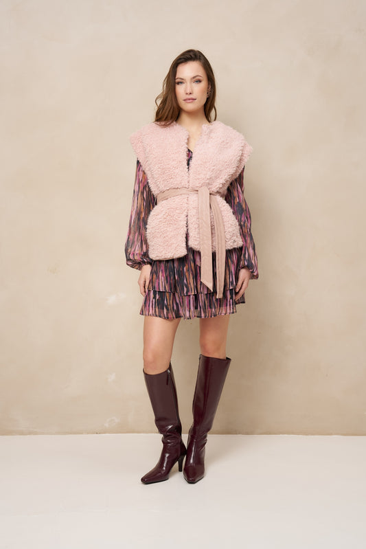 lofty manner Weste Jea - Teddy Belted | Light Pink