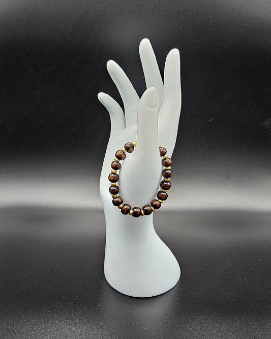 Hannah Collection - Armband Dunkelbraun & Matt Gold ✨ Hand Made Modeschmuck