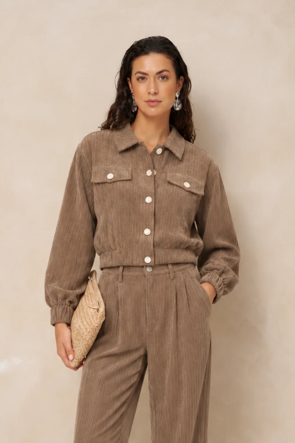 lofty manner Jacket Jaxy - Corduroy | Taupe