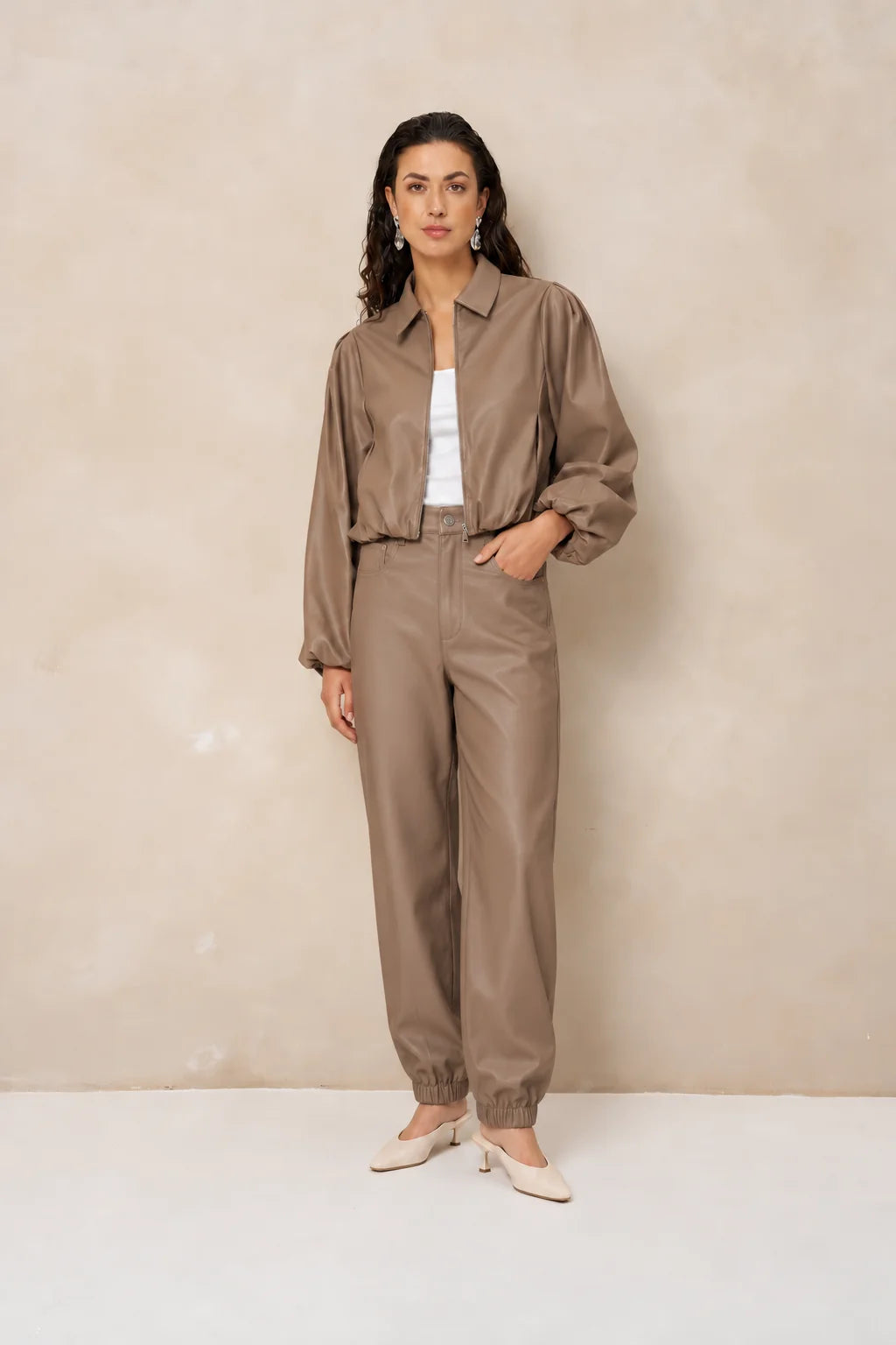 lofty manner Jacket Jillie - Cocoon PU | Taupe