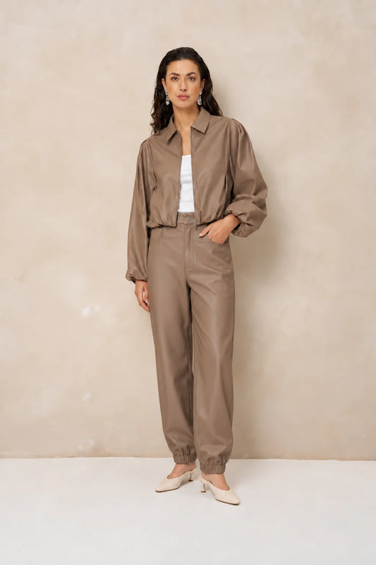 lofty manner Jacket Jillie - Cocoon PU | Taupe