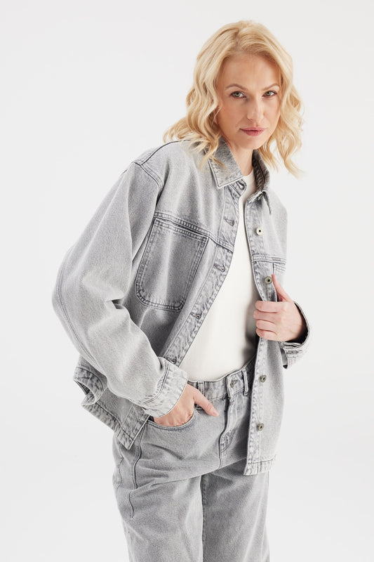 C.O.J Cup Of Joe Denim - Jeans Jacke Tamara | Marble Grey