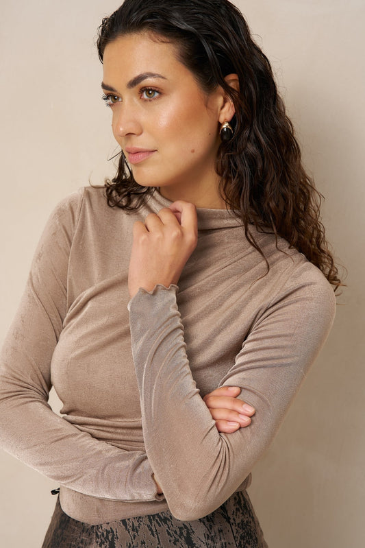 lofty manner Top Jimmi - Draped Uni | Taupe