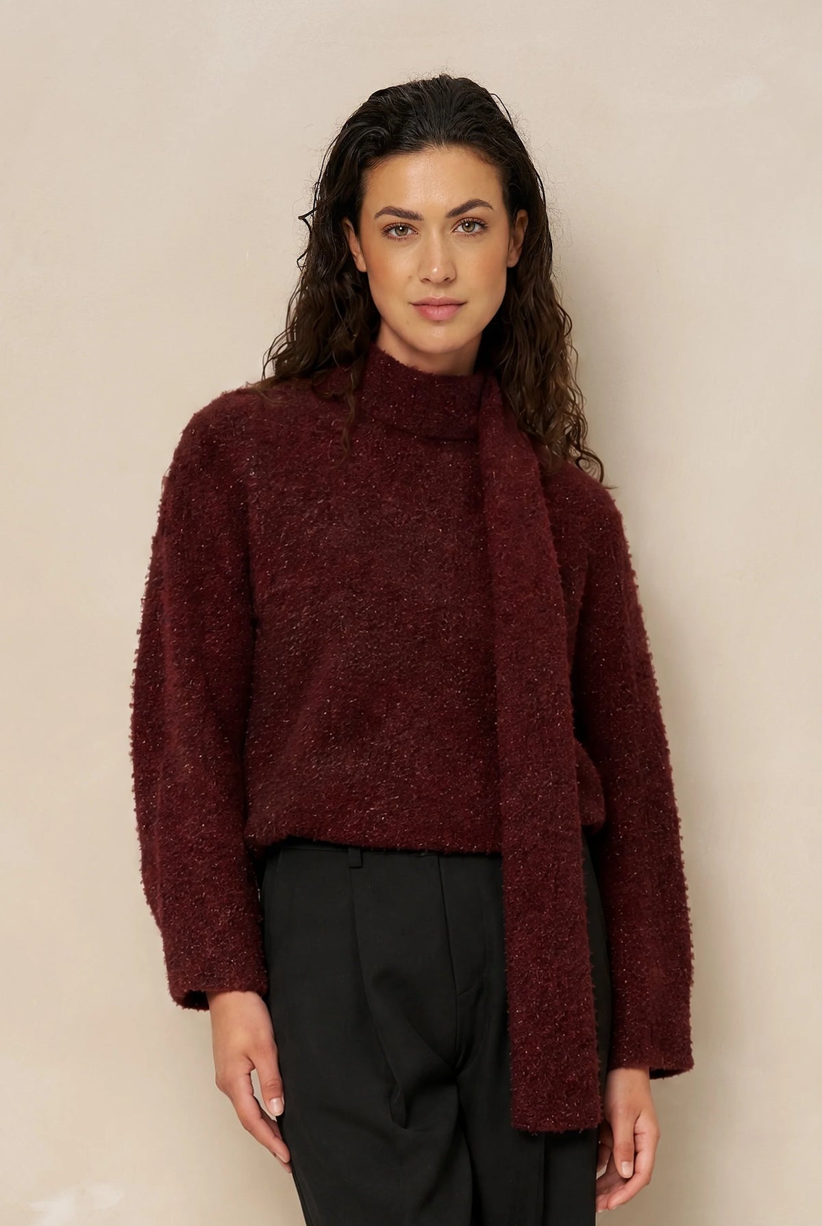 lofty manner Jumper Kira - Relaxed Knit | Burgundy