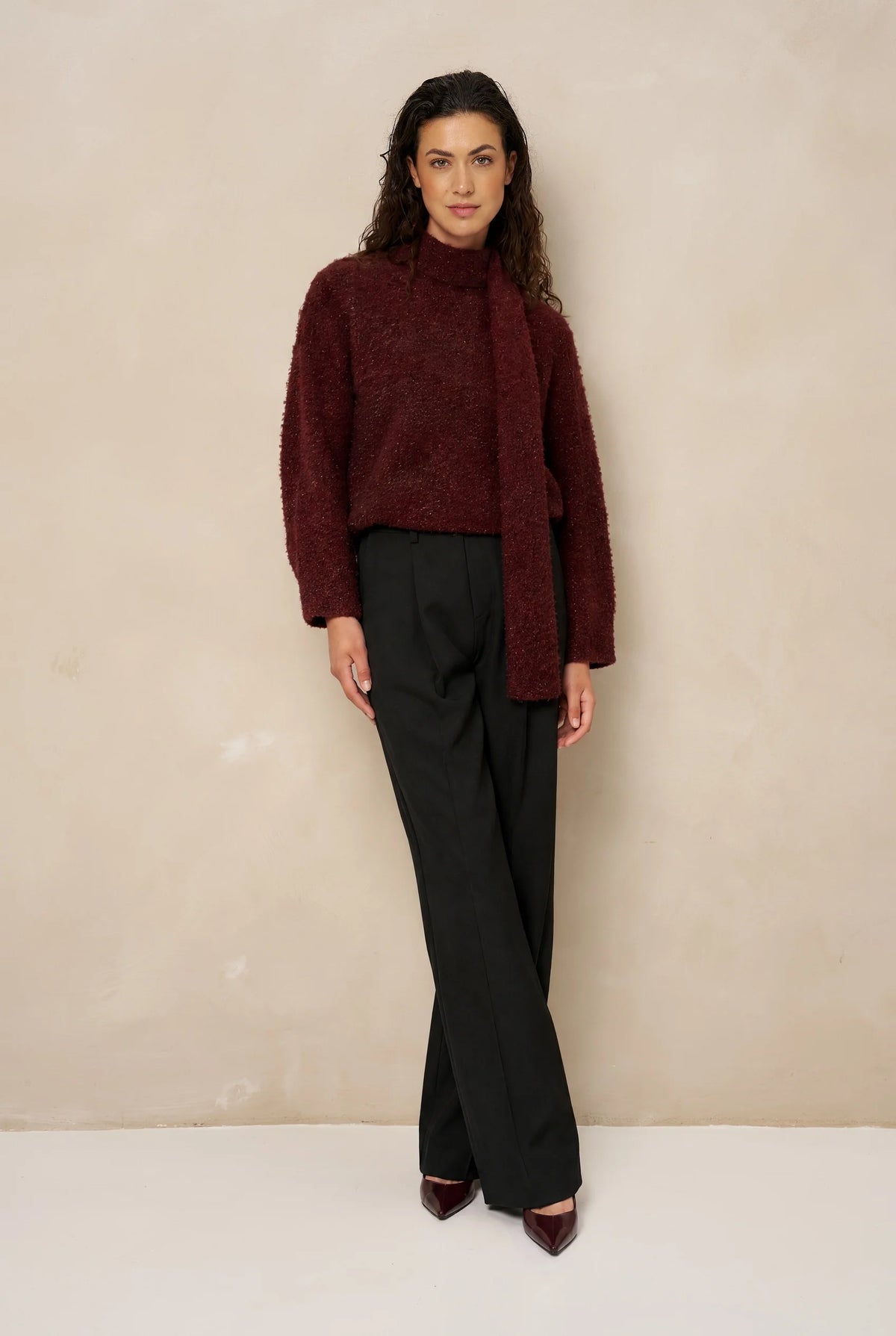 lofty manner Jumper Kira - Relaxed Knit | Burgundy