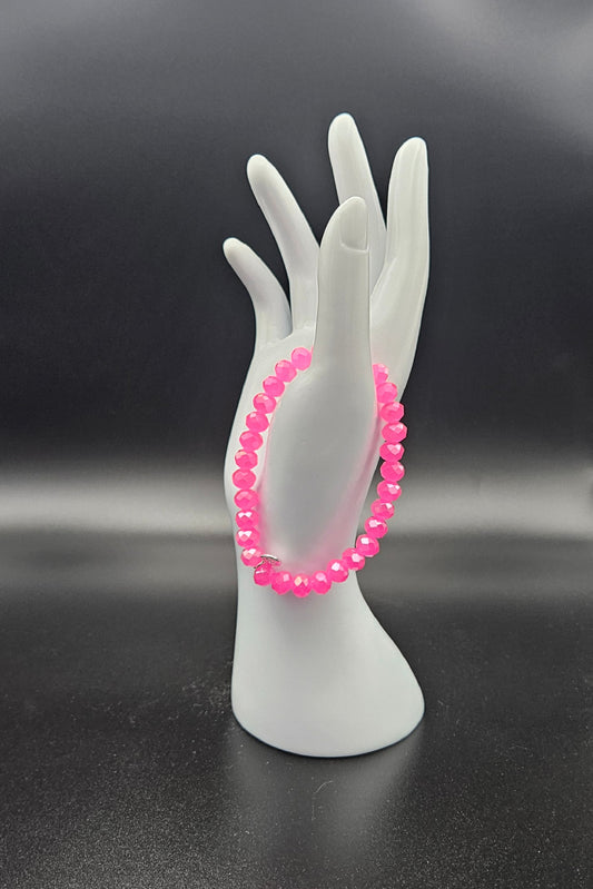 Biba Kristall Armband XL | Neon Pink