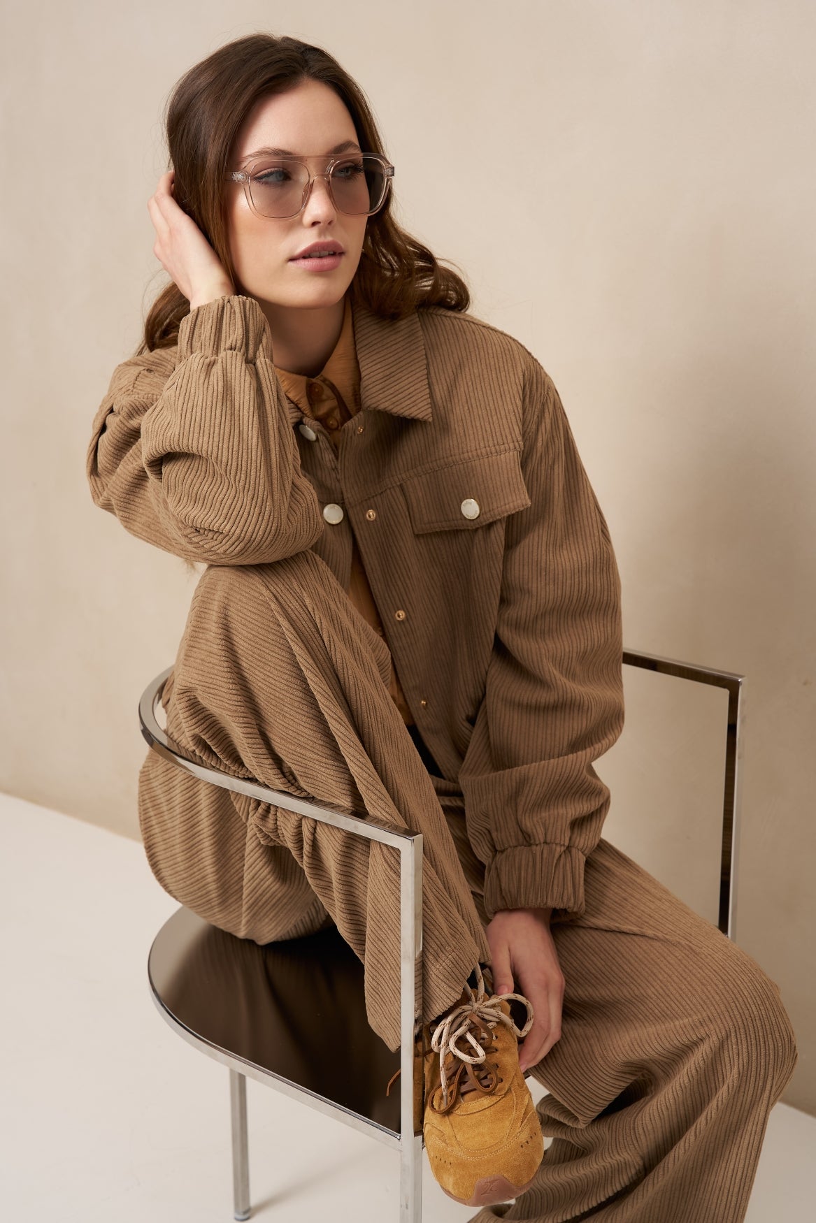 lofty manner Hose Josy - Pleated Corduroy | Taupe