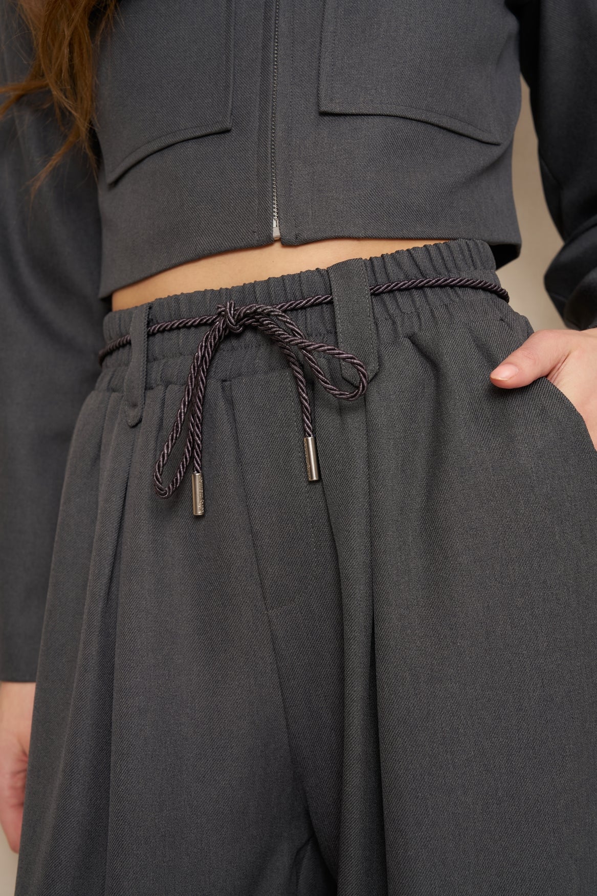 lofty manner Hose Kela - Pleated Tailored | Anthracite
