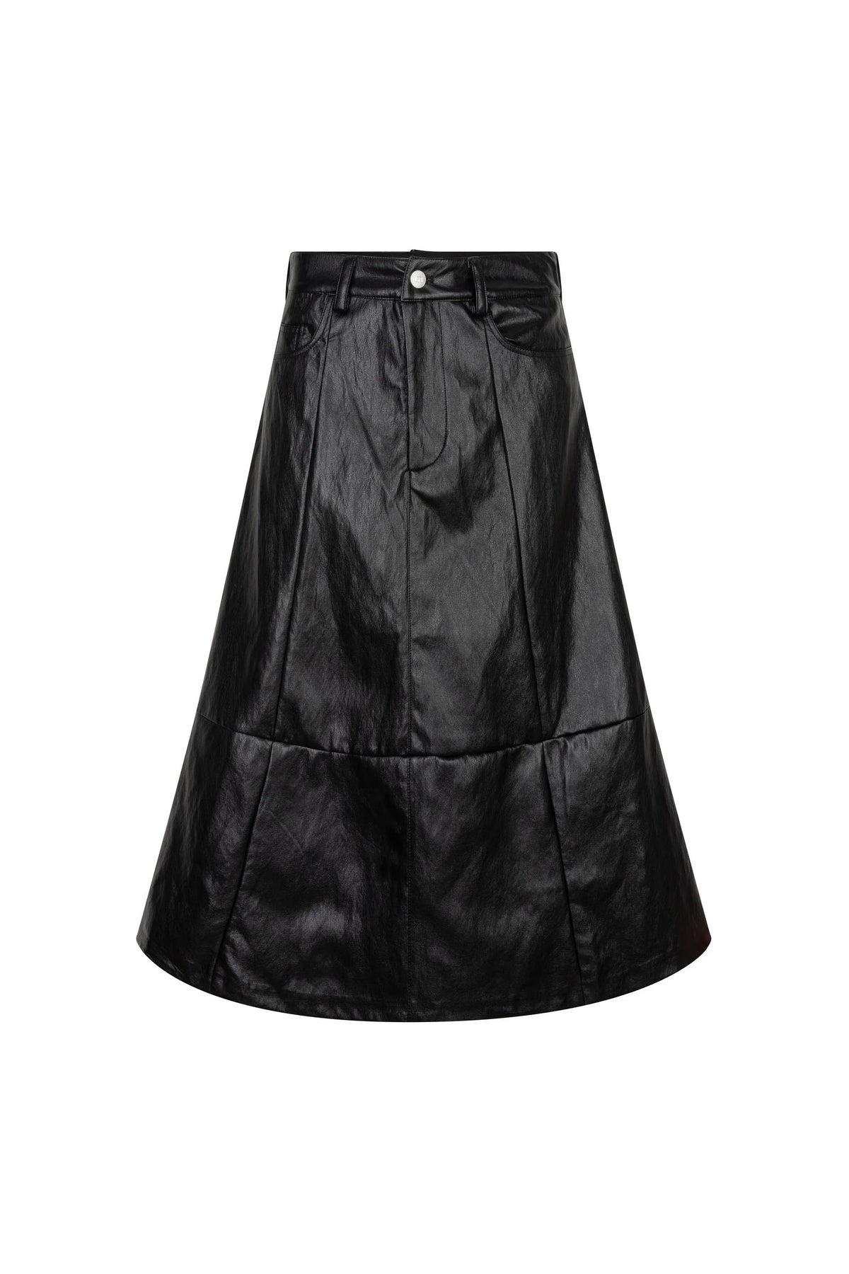 lofty manner Skirt Keno - Midi Vegan Leather | Black