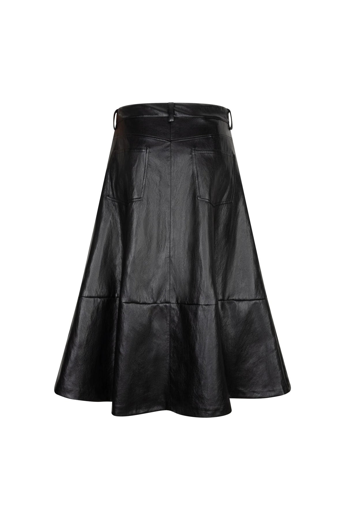 lofty manner Skirt Keno - Midi Vegan Leather | Black
