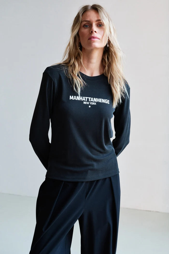 PENN & INK LONGSLEEVE PRINT | BLACK-WHITE (W26T1331LTD)