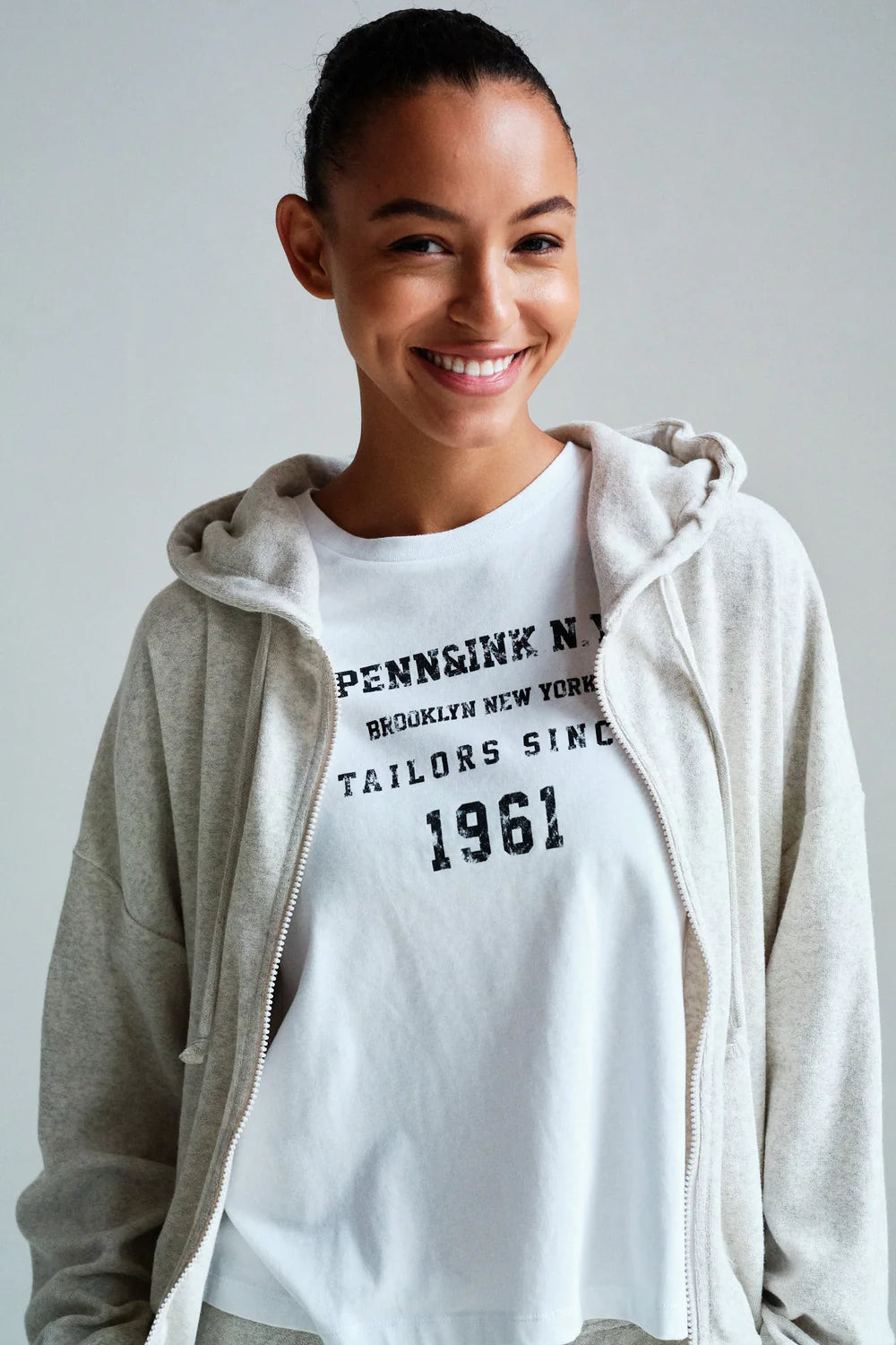 PENN & INK T-SHIRT PRINT | WHITE BLACK (S26T1289LTD)