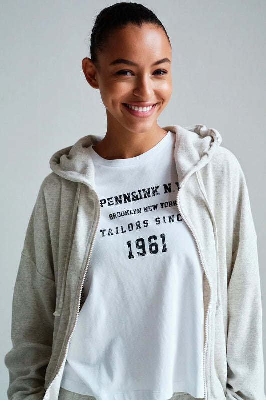 PENN & INK T-SHIRT PRINT | WHITE BLACK (S26T1289LTD)