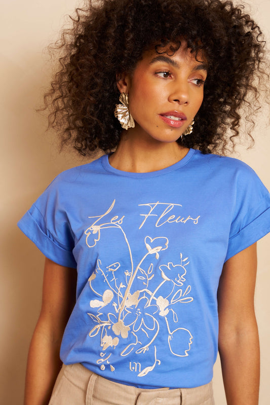 lofty manner T-Shirt Kess | Cobalt Blue