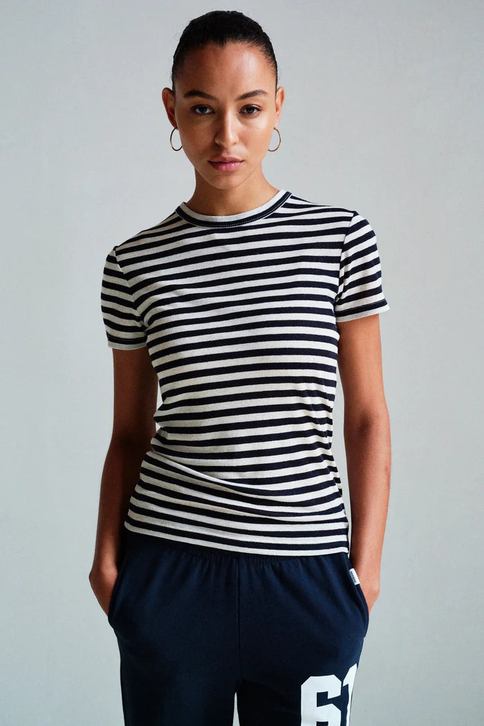 PENN & INK T-SHIRT STRIPE | NAVY ECRU (S26F1871LTD)