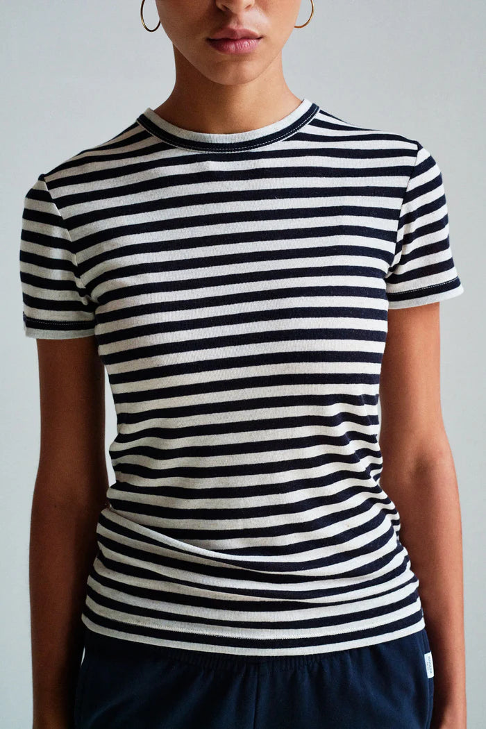 PENN & INK T-SHIRT STRIPE | NAVY ECRU (S26F1871LTD)