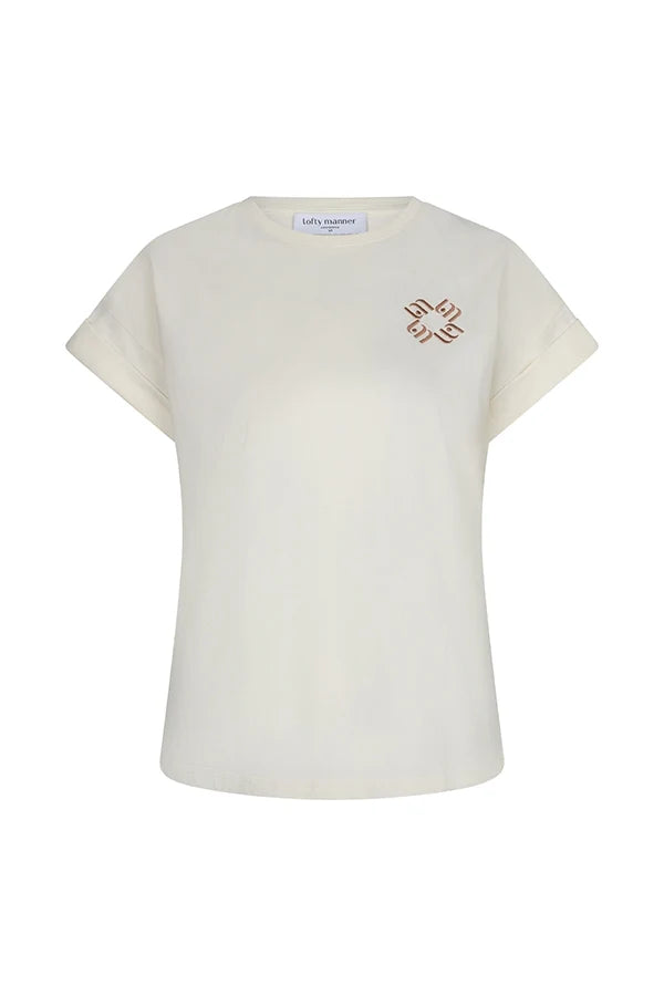 lofty manner T'Shirt Isole - Relaxed Rolled Up | Cream