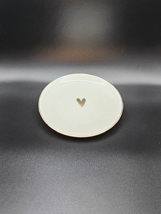 Kleiner Kuchenteller mit goldenem Herz 💛 – Hartje Serie von Zusss, Ø 14,3 cm