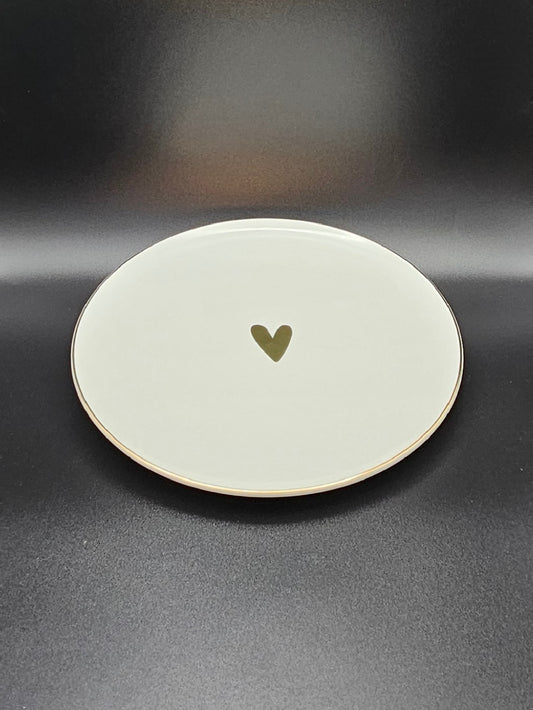 Kleiner Frühstücksteller mit goldenem Herz 💛 – Hartje Serie von Zusss, Ø 20 cm