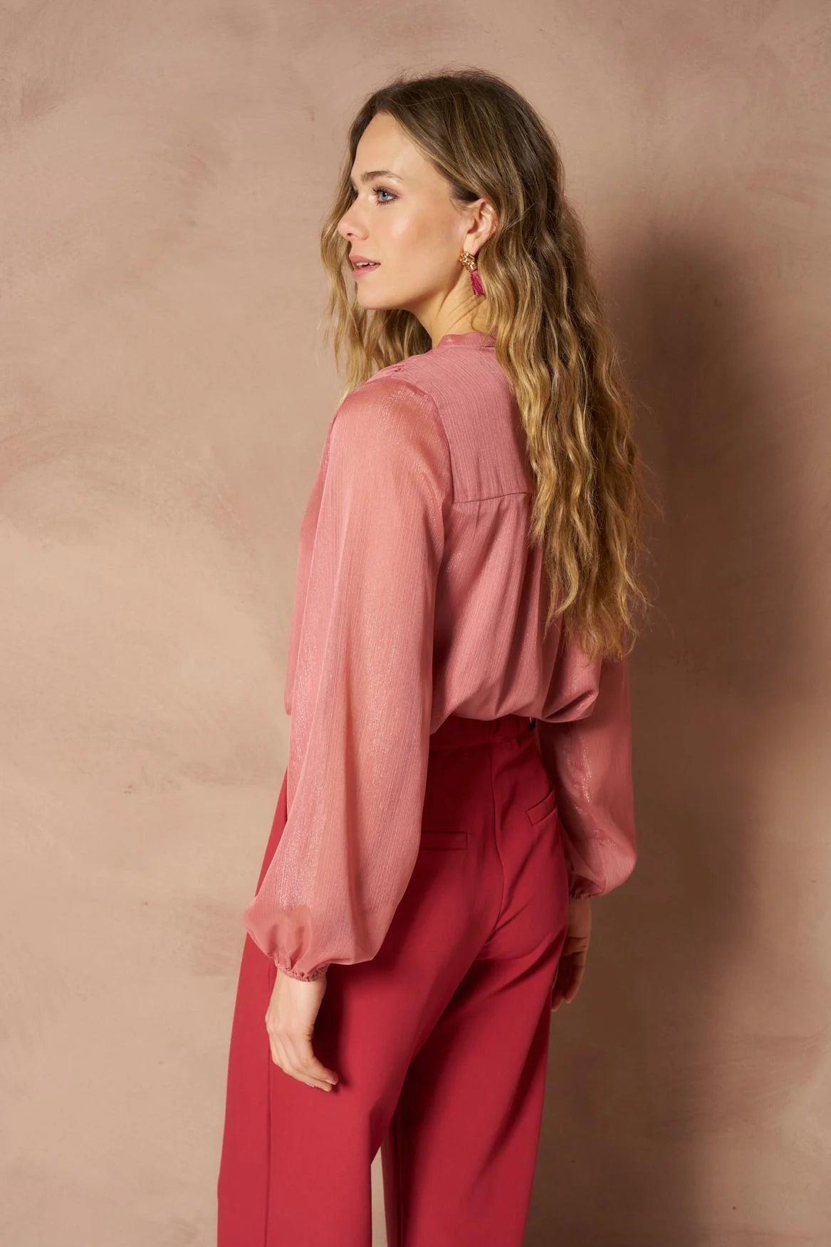 lofty manner Top Issey - Lurex Bohemian | Coral