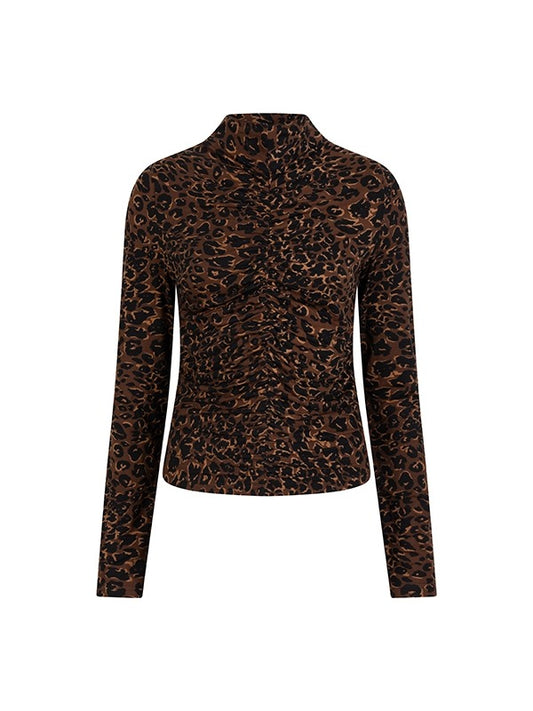 lofty manner Top Margaret | Brown panther print