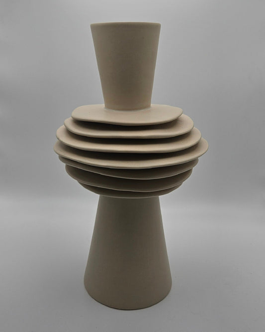 boi! Deko-Vase – Runde Keramik Vase in Ivory matt für einzelne Blumengebinde