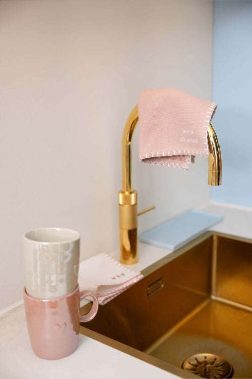 Zusss Perlmutt-Herz-Tee-/Kaffeebecher | Rosé