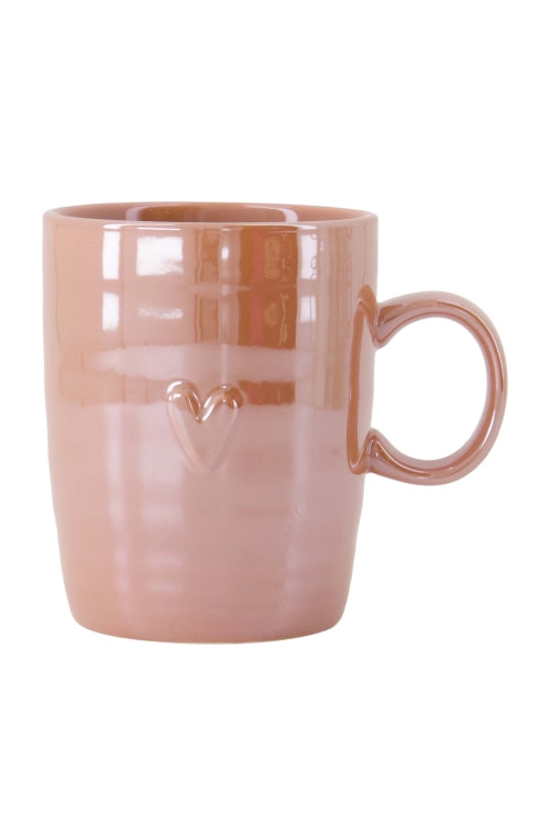 Zusss Perlmutt-Herz-Tee-/Kaffeebecher | Rosé